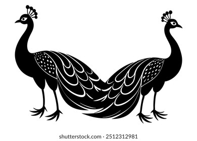 a peacock sihouetter vector illustration