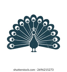 Peacock Silhouette Illustration Vector Template Design