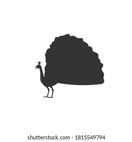 Peacock silhouette symbol vector on a white background
