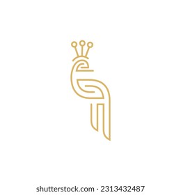 Peacock simple elegant logo design