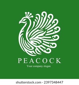 peacock simple logo bird wild