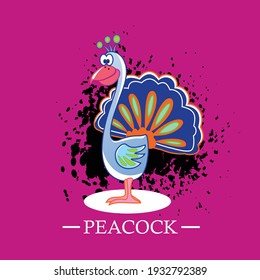 peacock slogan tee graphic typography for print t shirt, illustration,stock vector,art,style