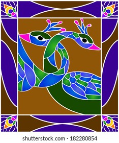 peacock / Stained glass window