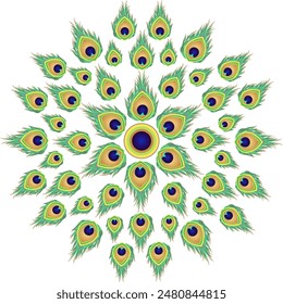 Peacock tail for a wall and ground