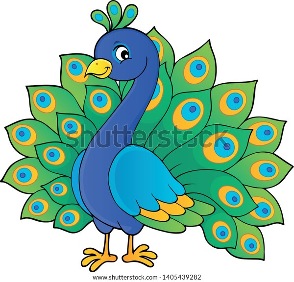 Peacock Theme Image 1 Eps10 Vector Stock Vector (Royalty Free) 1405439282