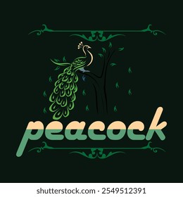 Peacock typography combines vibrant colors, intricate patterns, and elegant curves, inspired by the peacock's majestic feathers, creating a luxurious, artistic, and sophisticated design style.