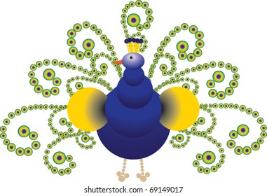 Peacock unstrung a chic varicoloured tail