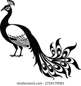 Logotipo de diseño de Arte vectorial de pavo real