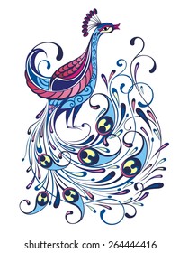 Peacock. Vector background