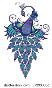 Peacock. Vector background