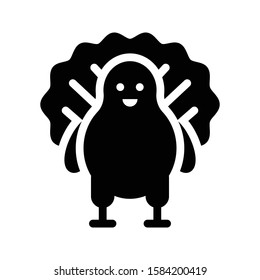peacock vector glyph flat icon 