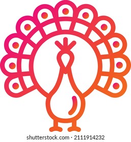 Peacock Vector Icon Design Illustration