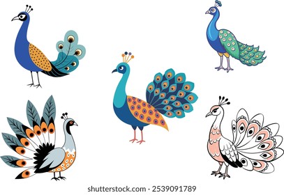 Vector del pavo real, Ilustración vectorial del icono, silueta del pavo real de un pavo real aislado en un fondo blanco, EPS, PNG, Vector,