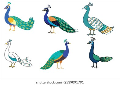 Vector del pavo real, Ilustración vectorial del icono, silueta del pavo real de un pavo real aislado en un fondo blanco, EPS, PNG, Vector,