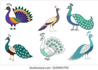 Vector del pavo real, Ilustración vectorial del icono, silueta del pavo real de un pavo real aislado en un fondo blanco, EPS, PNG, Vector,