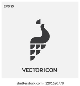 Peacock vector icon illustration.Modern peacock vector logo.Premium quality.