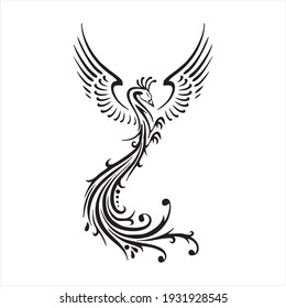 Peacock. Vector illustration. Isolated birds on white background.