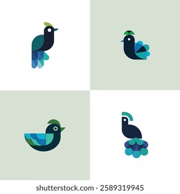 Peacock vector logo design template