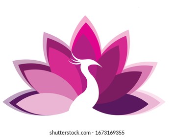 Peacock Vector Logo Magenta Design EPS PNG VECTOR graphic design