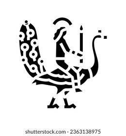 peacock vehicle kartikeya glyph icon vector. peacock vehicle kartikeya sign. isolated symbol illustration