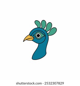 Ilustración vectorial de fondo blanco de pavo real
