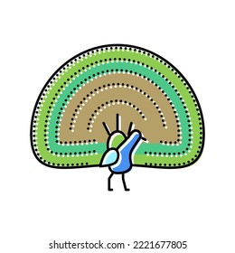 peacock wild bird color icon vector. peacock wild bird sign. isolated symbol illustration
