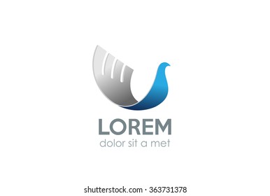 Peafowl Bird abstract Logo design vector template.
Peacock swan dove Logotype icon.