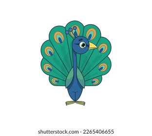 Peafowl vector isolated color icon. Peafowl animal vector icon. Peafowl icon