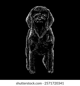 peagle hand drawing vector isolated on black background.