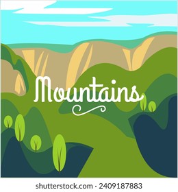 Peak Achievement: Minimalist Vector Illustration of a High Mountain Expedition in Flat Design. Perfect for Business and Extreme Adventure Concepts with Soft Pastel Tones