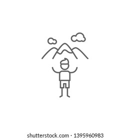 Peak, adventure icon. Element of adventure icon. Thin line icon for website design and development, app development. Premium icon