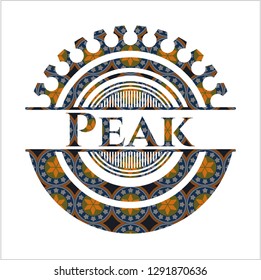 Peak arabic badge background. Arabesque decoration.