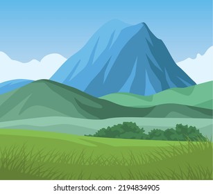 peak in beautiful landscape scene