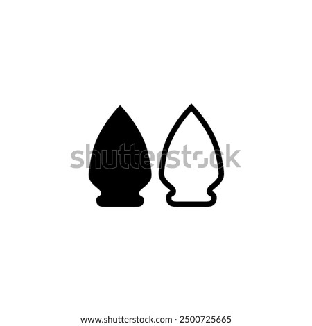 The peak is black and the tip of the spear is black. spades vector illustration.