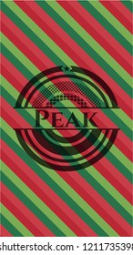 Peak christmas colors emblem.