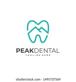 Peak Dental Logo Design Vector