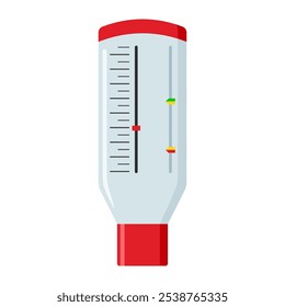 Peak flow meter device that measures the amount of air a person can forcefully blow out of their lungs, vector illustration, isolated on white background, medical equipment