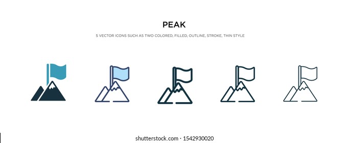 peak icon in different style vector illustration. two colored and black peak vector icons designed in filled, outline, line and stroke style can be used for web, mobile, ui