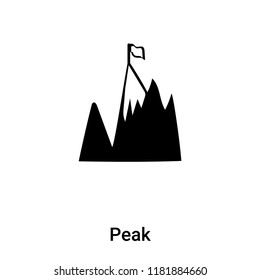 Peak icon vector isolated on white background, logo concept of Peak sign on transparent background, filled black symbol
