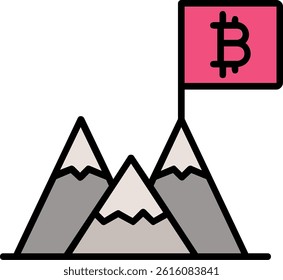 Peak Peak Line Vector Icon Design