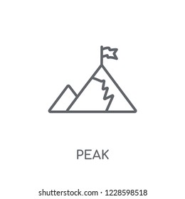 Peak linear icon. Modern outline Peak logo concept on white background from Startup Strategy and Success collection. Suitable for use on web apps, mobile apps and print media.