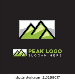 Peak logo, minimalist, elegant and cool
