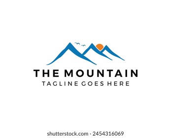 peak logo mountain design icon vector template