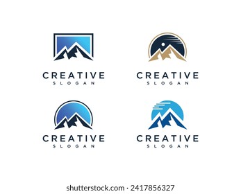 peak logo mountain icon collection
