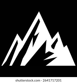 Peak logo mountain icon, mountain silhouette. Mountain outdoor silhouette abstract background icon design. Minimalist black mountain silhouette peak icons varying in style and shape.