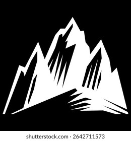 Logotipo Peak ícone da montanha, silhueta da montanha. Montanha silhueta exterior abstrato plano de fundo ícone design. Minimalista preto montanha silhueta picos ícones variando em estilo e forma.
