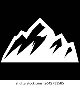 Logotipo Peak ícone da montanha, silhueta da montanha. Montanha silhueta exterior abstrato plano de fundo ícone design. Minimalista preto montanha silhueta picos ícones variando em estilo e forma.