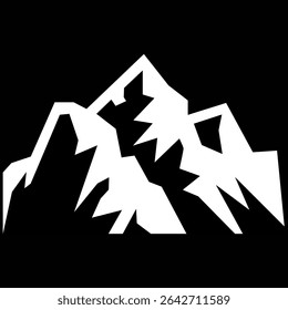 Logotipo Peak ícone da montanha, silhueta da montanha. Montanha silhueta exterior abstrato plano de fundo ícone design. Minimalista preto montanha silhueta picos ícones variando em estilo e forma.