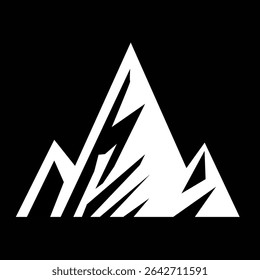 Logotipo Peak ícone da montanha, silhueta da montanha. Montanha silhueta exterior abstrato plano de fundo ícone design. Minimalista preto montanha silhueta picos ícones variando em estilo e forma.