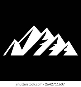 Logotipo Peak ícone da montanha, silhueta da montanha. Montanha silhueta exterior abstrato plano de fundo ícone design. Minimalista preto montanha silhueta picos ícones variando em estilo e forma.